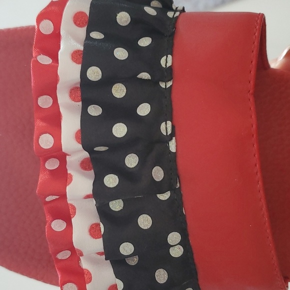 NWT Disney | Minne Mouse Red White Blue Slides | Women Size 8-9 - Picture 3 of 5